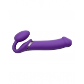 Фиолетовый безремневой вибрострапон Silicone Bendable Strap-On - size XL - Strap-on-me - купить с доставкой в Раменском
