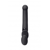 Черный безремневой вибрострапон Silicone Bendable Strap-On - size XL - Strap-on-me - купить с доставкой в Раменском