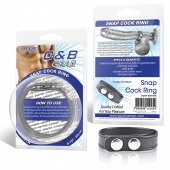 Кольцо на пенис SNAP COCK RING из искусственной кожи на клепках - BlueLine - в Раменском купить с доставкой