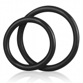 Набор из двух черных силиконовых колец разного диаметра SILICONE COCK RING SET - BlueLine - в Раменском купить с доставкой