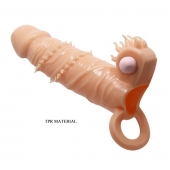 Телесная удлиняющая вибронасадка Penis Sleeve Connor - 17 см. - Baile - в Раменском купить с доставкой