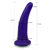 Фиолетовая гладкая изогнутая насадка-плаг - 13,3 см. - LOVETOY (А-Полимер) - купить с доставкой в Раменском