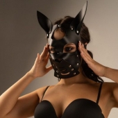 Черная маска  Собака  с ушками - Crazy Handmade - купить с доставкой в Раменском