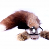 Игровой комплект: серебристая анальная пробка с пушистым хвостом и ободок-ушки - Crazy Handmade - купить с доставкой в Раменском