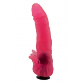 Розовая насадка для страпона с клиторальными лепестками - 18,5 см. - LOVETOY (А-Полимер) - купить с доставкой в Раменском