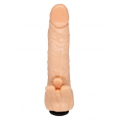 Телесная гелевая насадка-фаллос с клиторальными лепестками - 18,5 см. - LOVETOY (А-Полимер) - купить с доставкой в Раменском