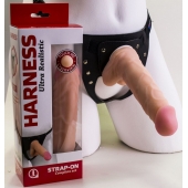 Страпон Harness из двух предметов: регулируемые трусики и насадка-фаллос - 17,5 см. - LOVETOY (А-Полимер) - купить с доставкой в Раменском