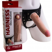 Реалистичный страпон Harness из трусиков и насадки-фаллоса - 18,5 см. - LOVETOY (А-Полимер) - купить с доставкой в Раменском