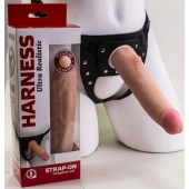 Реалистичный страпон Harness из трусиков и насадки-фаллоса - 18,5 см. - LOVETOY (А-Полимер) - купить с доставкой в Раменском
