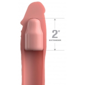 Телесная насадка-удлинитель 2 Inch Silicone X-tension with Strap - 20,3 см. - Pipedream - в Раменском купить с доставкой