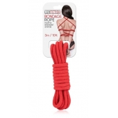 Красная хлопковая веревка для связывания - 3 м. - Lux Fetish - купить с доставкой в Раменском