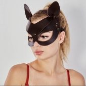 Коричневая кожаная маска  Кошечка - Sitabella - купить с доставкой в Раменском