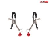 Серебристые зажимы на соски с шариками - Notabu - купить с доставкой в Раменском