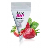 Съедобное согревающее массажное масло Love Me Tender Strawberry с ароматом клубники - 10 мл. - Love to Love - купить с доставкой в Раменском