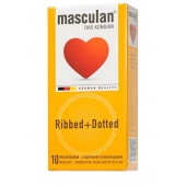 Презервативы с колечками и пупырышками Masculan Ribbed+Dotted - 10 шт. - Masculan - купить с доставкой в Раменском