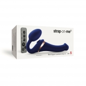 Синий безремневой страпон Multi Orgasm Size S с клиторальной стимуляцией - Strap-on-me - купить с доставкой в Раменском