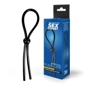 Черное силиконовое лассо с шариком для утяжки - Sex Expert - в Раменском купить с доставкой