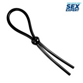 Черное силиконовое лассо с шариком для утяжки - Sex Expert - в Раменском купить с доставкой
