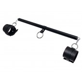 Черная распорка для ног с кожаными манжетами - Pecado - купить с доставкой в Раменском