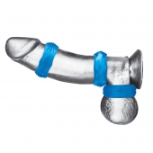 Комплект из трех голубых колец для эрекции 3-Pack Nuts   Bolts Stretch Cock Ring Set - BlueLine - в Раменском купить с доставкой