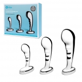 Набор из 3 стальных стимуляторов простаты Stainless Steel P-spot Training Set - b-Vibe - в Раменском купить с доставкой
