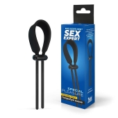 Черный ремень-лассо для усиления эрекции - Sex Expert - в Раменском купить с доставкой