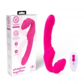 Розовый безремневой страпон на радиоуправлении Strapless Together - 22 см. - Together Toy - купить с доставкой в Раменском
