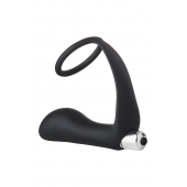 Черное эрекционное кольцо с вибропробкой Vibrating Anal Plug With Cockring - Dream Toys - в Раменском купить с доставкой