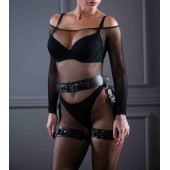 Кожаный пояс с гартерами Sex Game - БДСМ Арсенал - купить с доставкой в Раменском