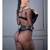 Черный кожаный пояс Sex Game - БДСМ Арсенал - купить с доставкой в Раменском