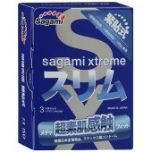 Розовые презервативы Sagami Xtreme FEEL FIT 3D - 3 шт. - Sagami - купить с доставкой в Раменском