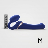Синий безремневой страпон Multi Orgasm Size M с клиторальной стимуляцией - Strap-on-me - купить с доставкой в Раменском