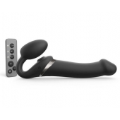 Черный безремневой страпон Multi Orgasm Size L с клиторальной стимуляцией - Strap-on-me - купить с доставкой в Раменском