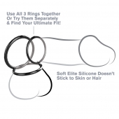 Набор из трех черных эрекционных колец Silicone 3-Ring Stamina Set - Pipedream - в Раменском купить с доставкой