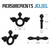 Черное эрекционное кольцо с крыльями Rooster Jeliel Angel - Velv or - в Раменском купить с доставкой