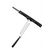 Черный кожаный ошейник-воротник с поводком - Pecado - купить с доставкой в Раменском