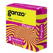 Презервативы с анестетиком для продления удовольствия Ganzo Long Love - 3 шт. - Ganzo - купить с доставкой в Раменском