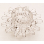 Прозрачное гелевое эрекционное кольцо с шипиками - Toyfa Basic - в Раменском купить с доставкой