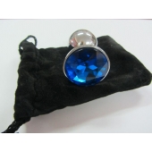Анальное украшение BUTT PLUG  Small с синим кристаллом - 7 см. - Anal Jewelry Plug - купить с доставкой в Раменском Анальное украшение BUTT PLUG  Small с синим кристаллом - 7 см. - Anal Jewelry Plug - купить с доставкой в Раменском