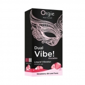 Съедобный жидкий вибратор Dual Vibe! со вкусом клубничного джина с тоником - 15 мл. - ORGIE - купить с доставкой в Раменском