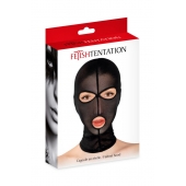 Черная сетчатая маска на голову с отверстиями для глаз и рта - Fetish Tentation - купить с доставкой в Раменском