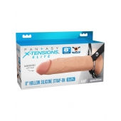 Полый страпон на ремнях 8’’ Hollow Silicone Strap-on - Pipedream - купить с доставкой в Раменском