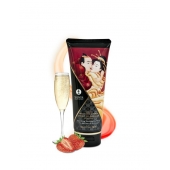 Массажный крем для тела с ароматом клубники и шампанского Sparkling Strawberry Wine - 200 мл. - Shunga - купить с доставкой в Раменском