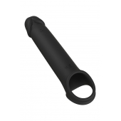 Черная насадка-удлинитель с вибрацией Vibrating Extender With Remote - Dream Toys - в Раменском купить с доставкой