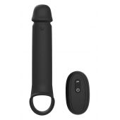 Черная насадка-удлинитель с вибрацией Vibrating Extender With Remote - Dream Toys - в Раменском купить с доставкой