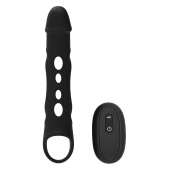 Черная насадка-удлинитель Vibrating Extender With Remote с вибрацией - Dream Toys - в Раменском купить с доставкой