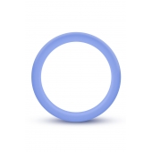 Голубое люминесцентное кольцо Silicone Glo Cock Ring - Blush Novelties - в Раменском купить с доставкой