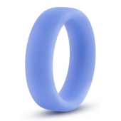 Голубое люминесцентное кольцо Silicone Glo Cock Ring - Blush Novelties - в Раменском купить с доставкой