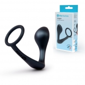 Черное эрекционное кольцо со стимулятором простаты Ringer Cock Ring   Plug - b-Vibe - в Раменском купить с доставкой