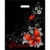 Черный пакет Glamour с вырубной ручкой (38х47 см) - Сима-Ленд - купить с доставкой в Раменском
